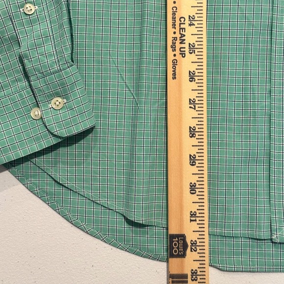 Ralph Lauren Classic Fit Mens 17 36/37 Green Plaid Button Down Long Sleeve Shirt - Picture 7 of 10